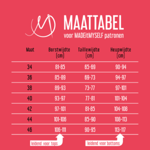maat tabel Made it Myself